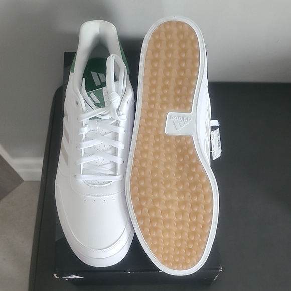 adidas White and Green Men's Sneakers - Picture 2 of 3